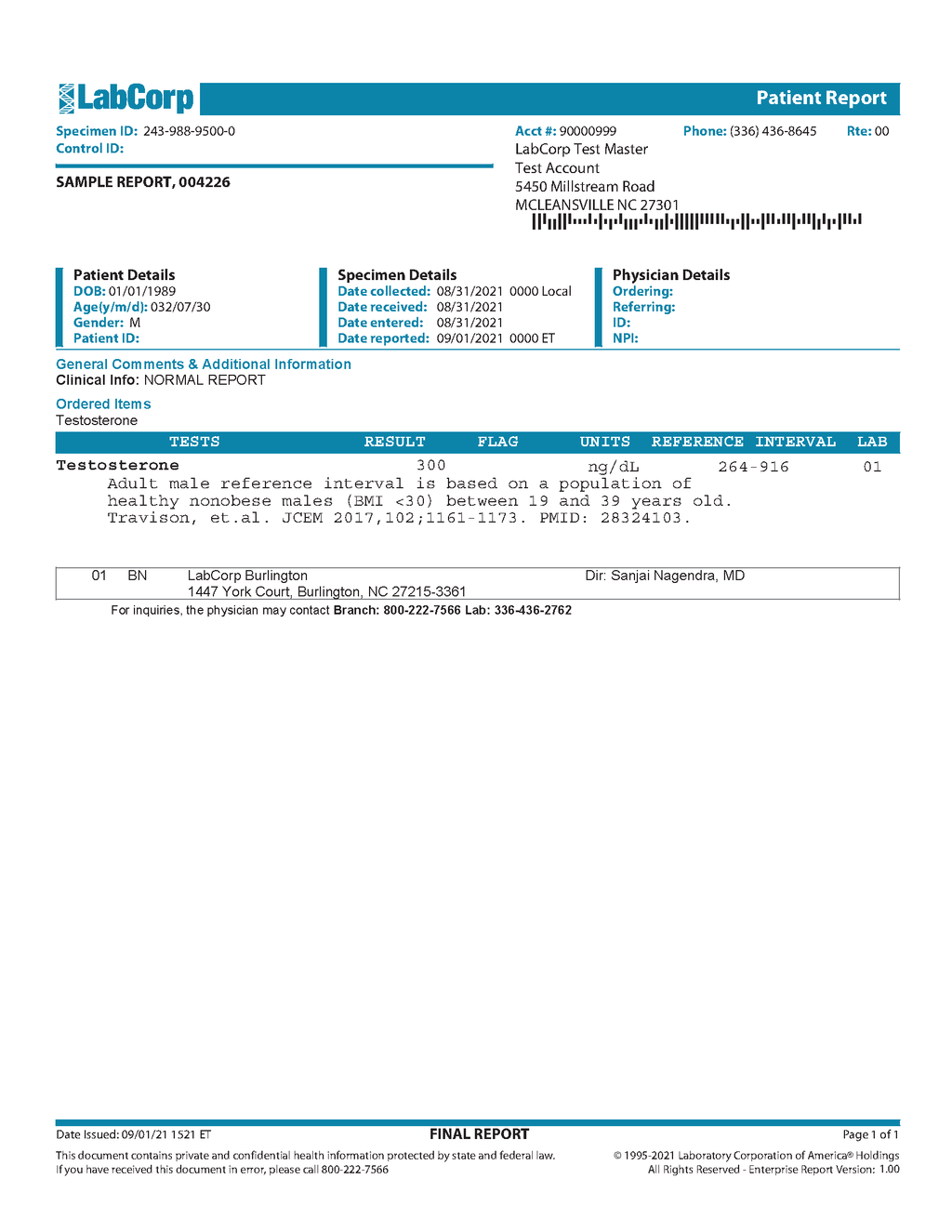 081786- Testosterona Total e Testosterona Livre